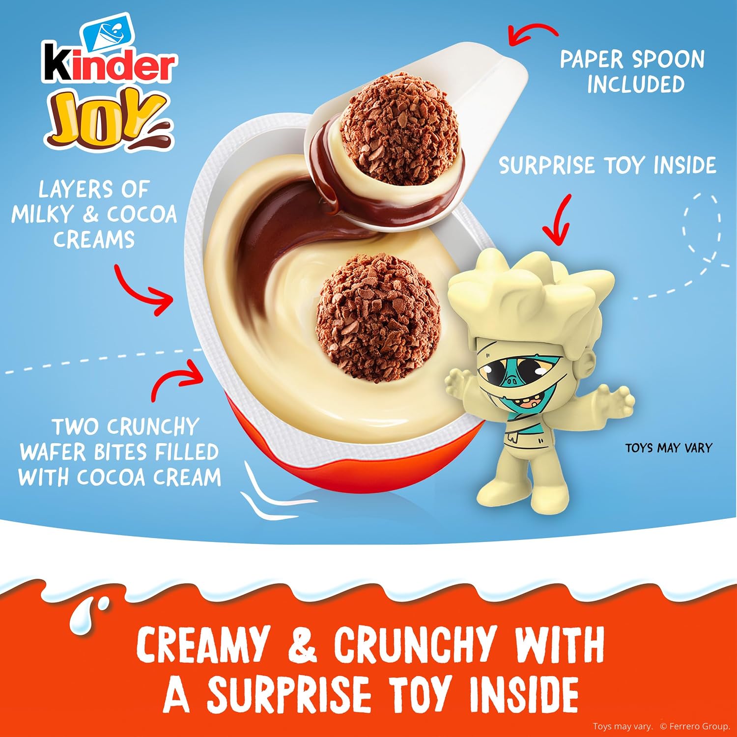 Detalle de Kinder Joy Halloween Eggs, 12 Count, Treat and Glow-in-the-Dark Toys