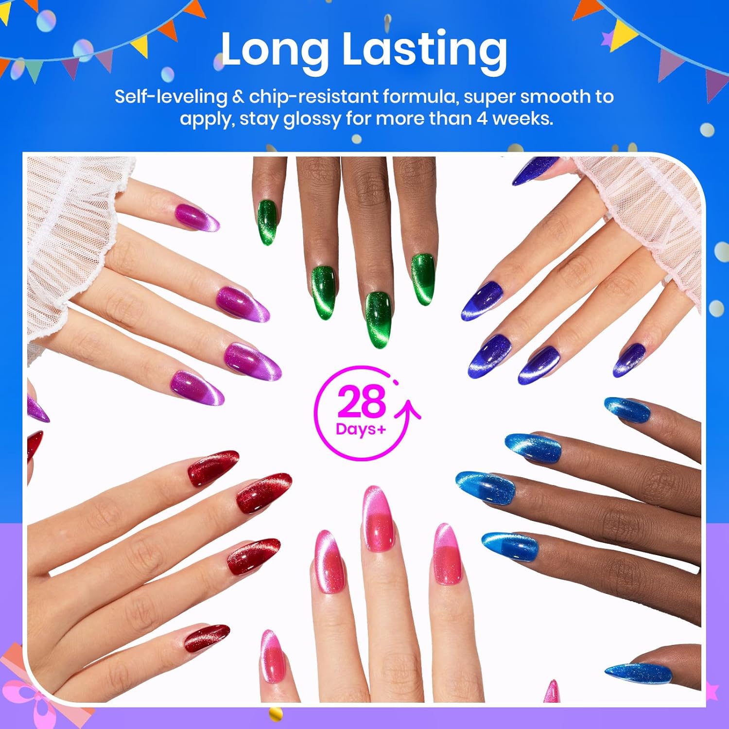 Thumbnail 6 de Beetles Cat Eye Gel Nail Polish Set (6 Colors) with Magnet Velvet Gel Kit