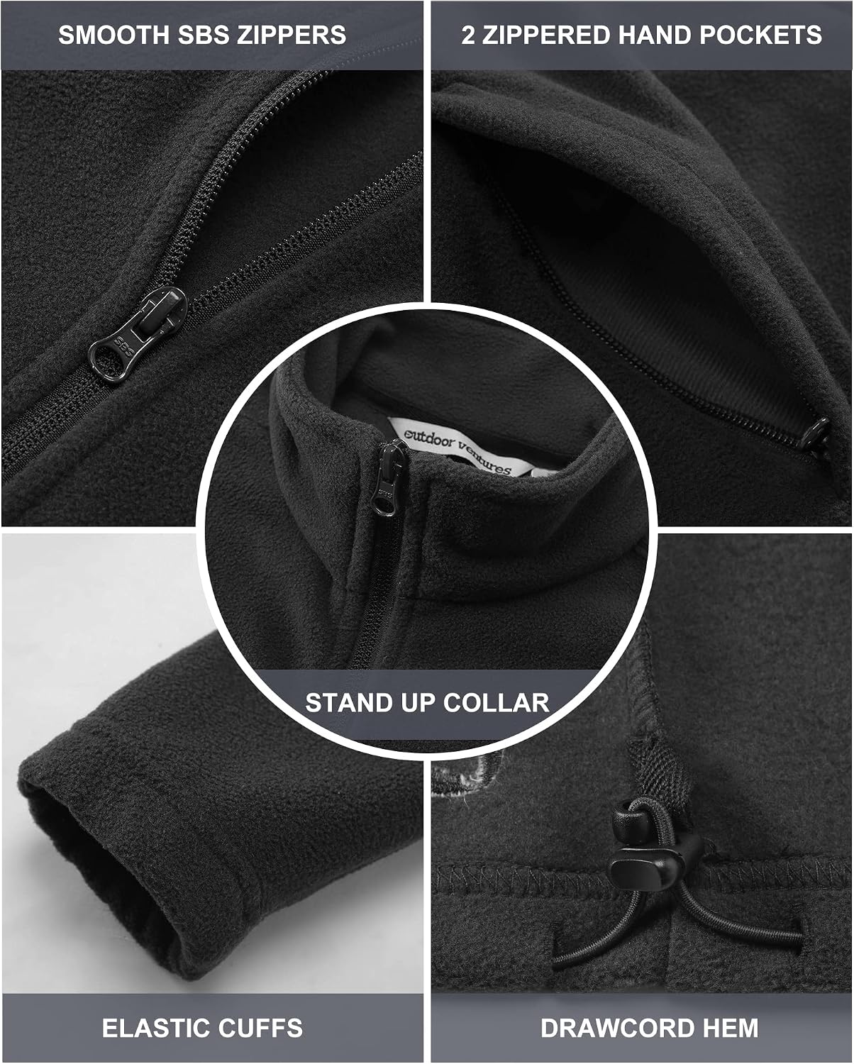 Detalle 2 de Outdoor Ventures fleece jacket with 4 pockets