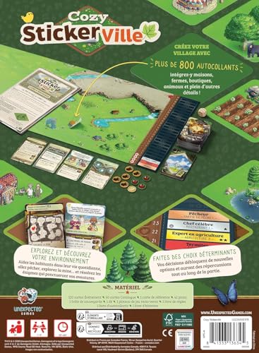 Detalle de Asmodee Cozy Stickerville - Unexpected Games: une aventure coopérative familiale à rebondissement