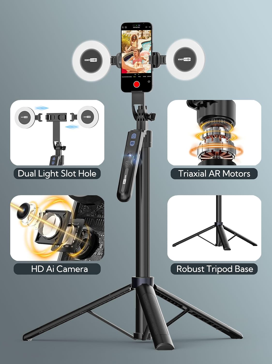 Thumbnail 6 de USKEYVISION UTK-02 Auto Face Tracking Tripod 70"