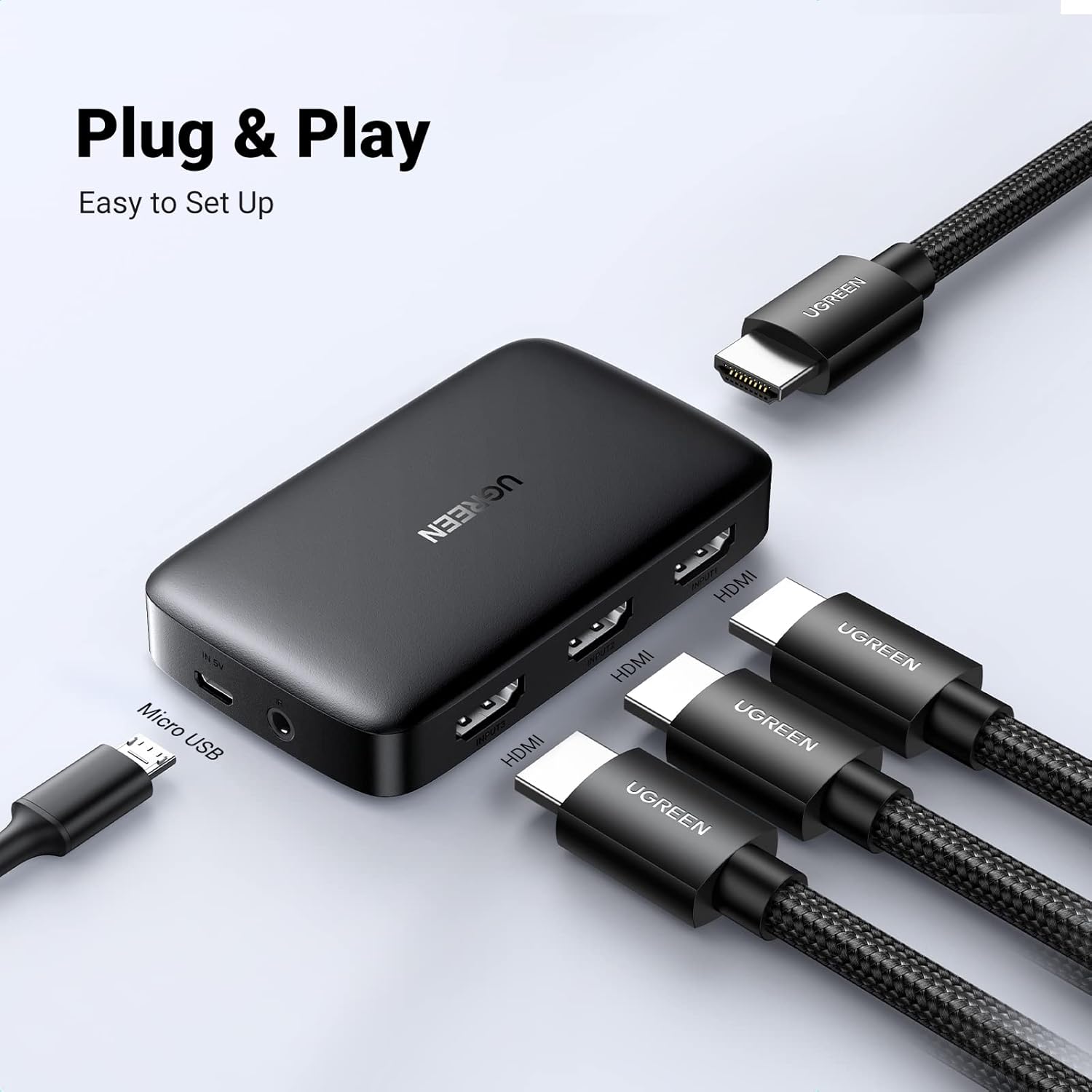 Thumbnail 6 de UGREEN HDMI Switch 4K 3 Eingänge 1 Ausgang