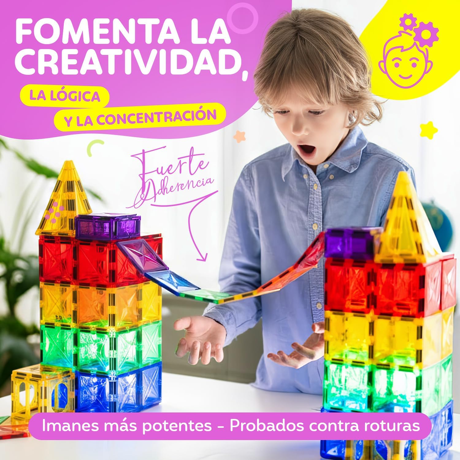 Detalle 2 de Magneo® Bloques Magnéticos Construcción 120 piezas