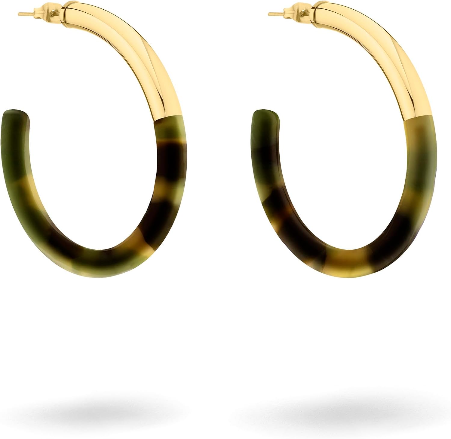 Detalle de LIEBESKIND BERLIN Damen Creolen Acetat – Roségoldfarbene Edelstahl-Ohrringe, 5 cm
