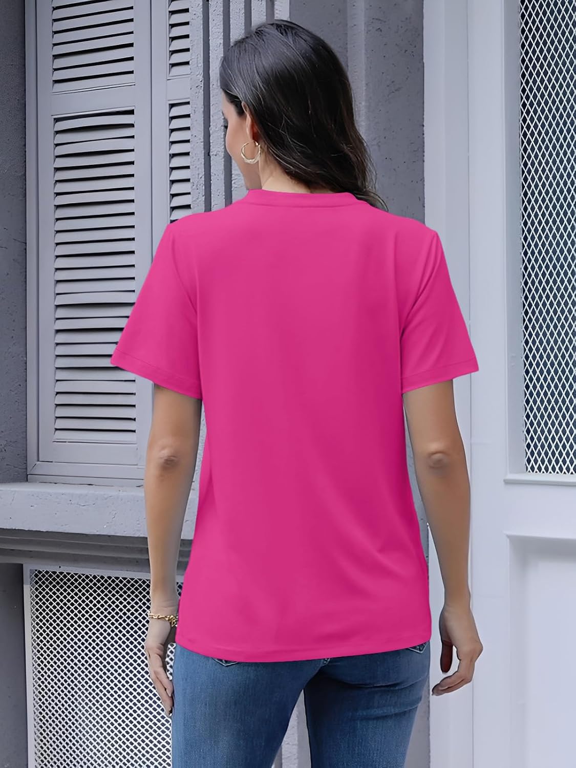 Detalle 1 de Cuptacc Oversized V-Ausschnitt T-Shirt