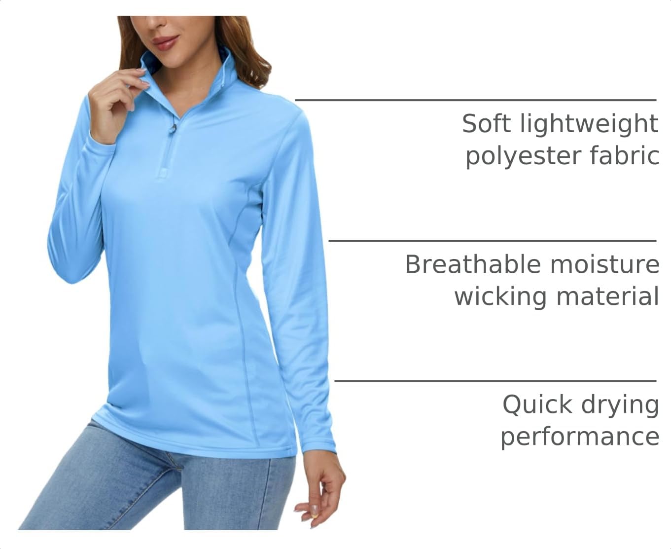 Detalle 2 de MAGCOMSEN Women's Quarter-Zip Shirt Polyester