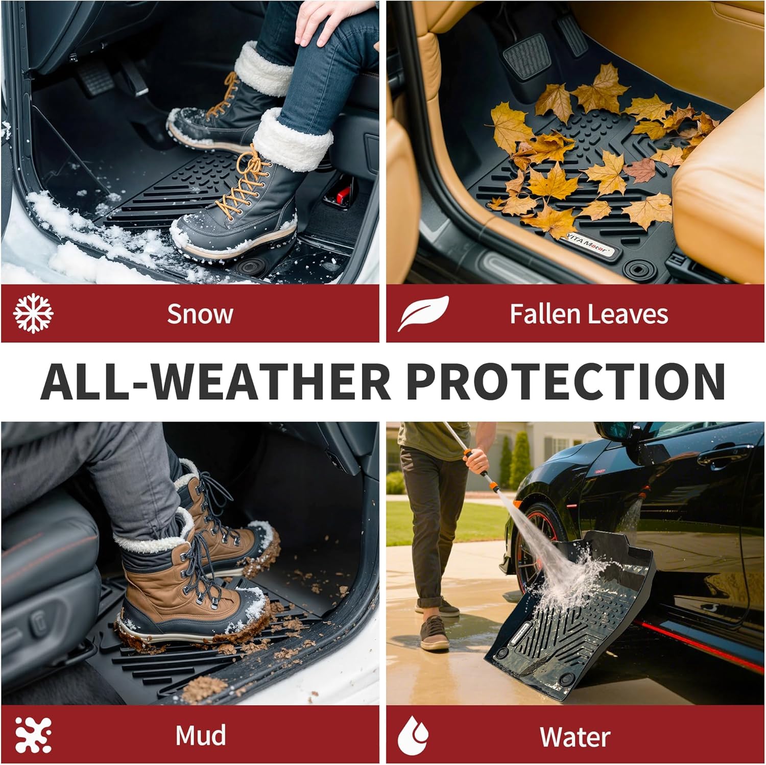 Thumbnail 5 de YITAMOTOR Black Floor Mats for 2019-2026 Chevrolet Silverado/GMC Sierra Crew Cab (Underseat Storage Box)