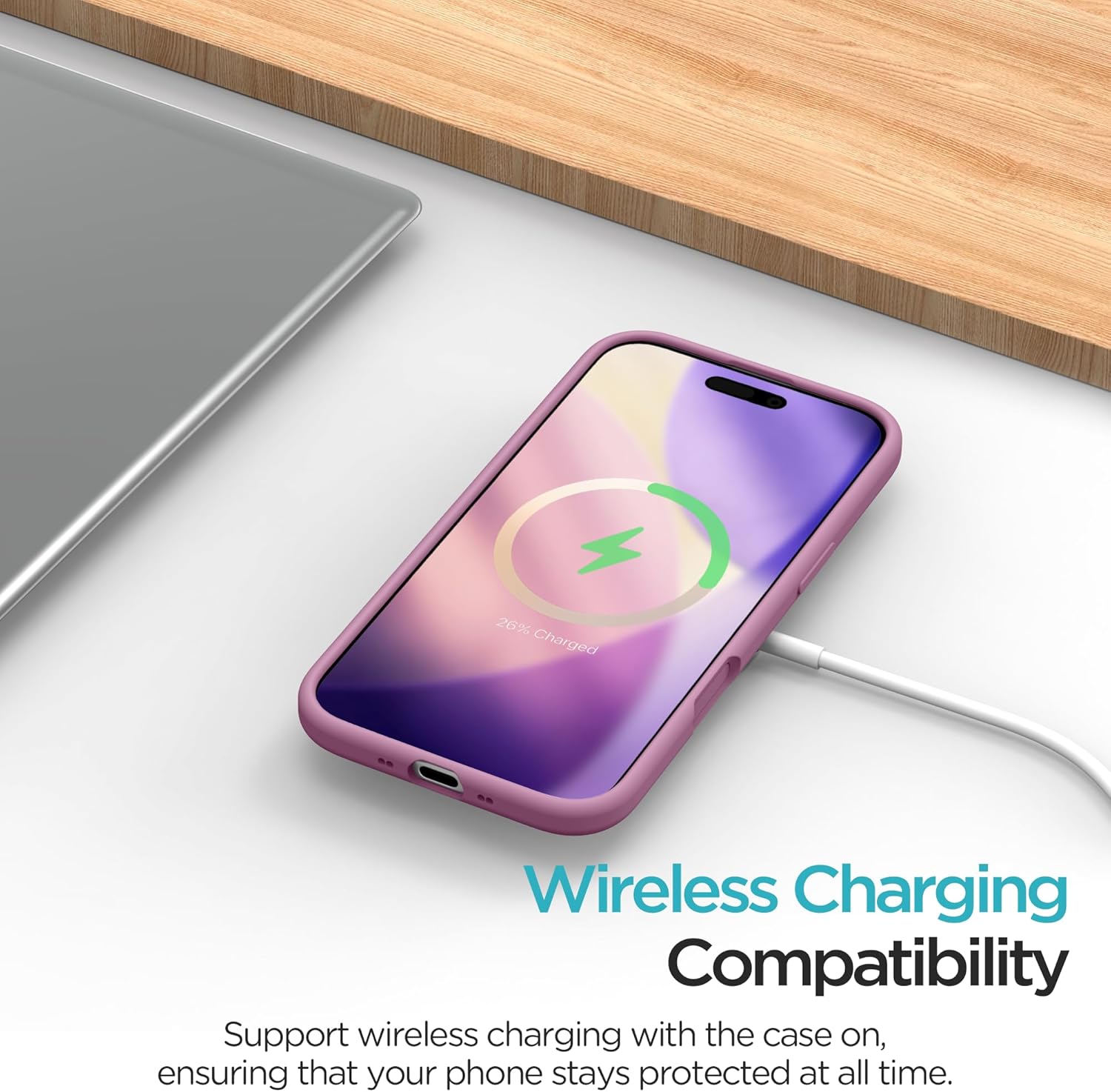 Thumbnail 5 de INGIDO for iPhone Air 6.5" (2025) liquid silicone case with camera protection in Lilac Purple