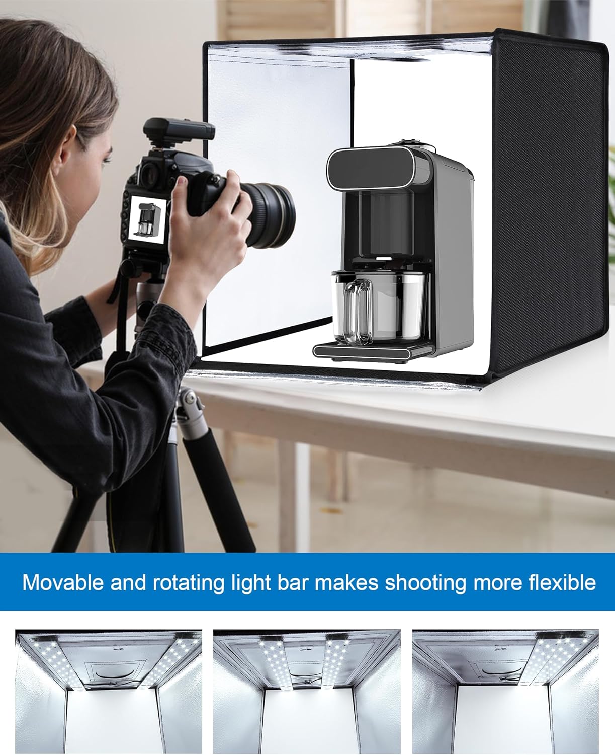 Thumbnail 4 de PULUZ 24x24 Inch Light Box Photography Studio with 120 LED Lights, 6 Backdrops