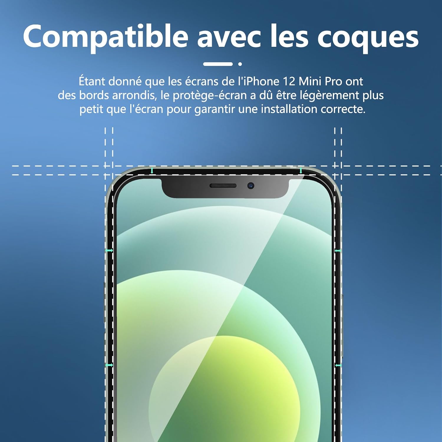 Detalle de NEW'C Verre trempé anti-espion iPhone 12 Mini 3 pièces
