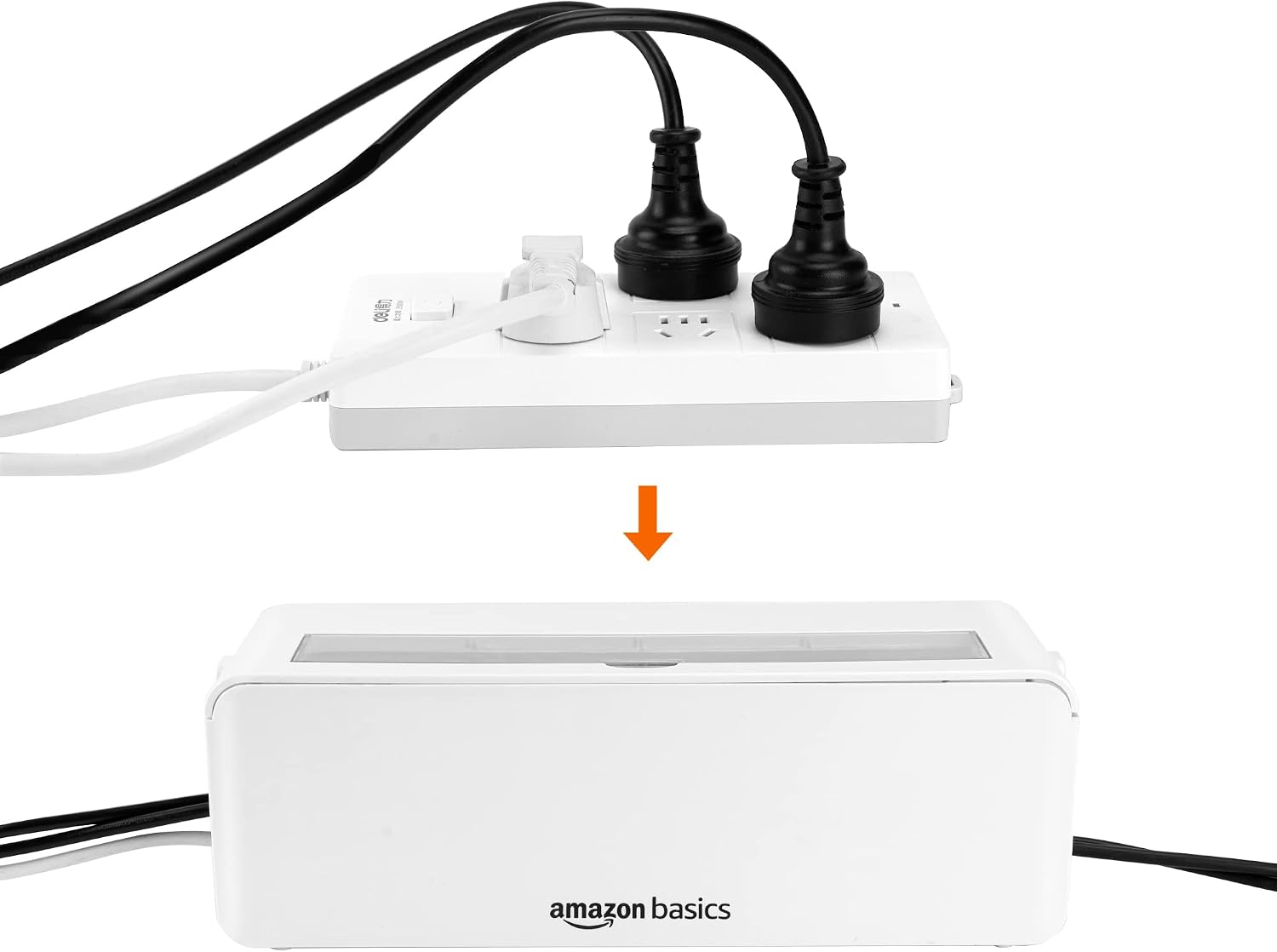 Thumbnail 3 de Amazon Basics Cable Tidy Box (Large, White) for Hiding and Organising Cables
