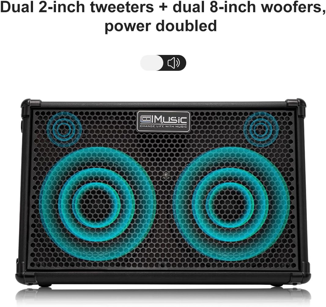 Detalle 2 de Coolmusic BP60D 60W×2 acoustic guitar amplifier 🎸