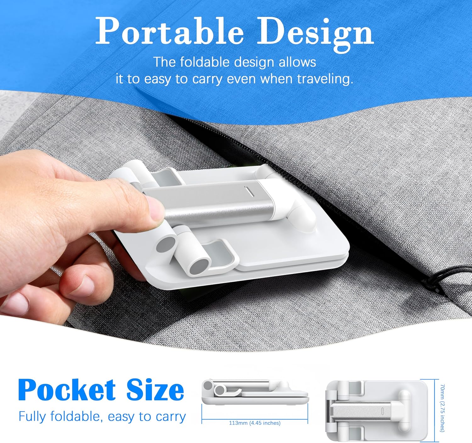 Detalle de HZZADZXW Adjustable Cell Phone Stand, Foldable with Height and Angle Settings