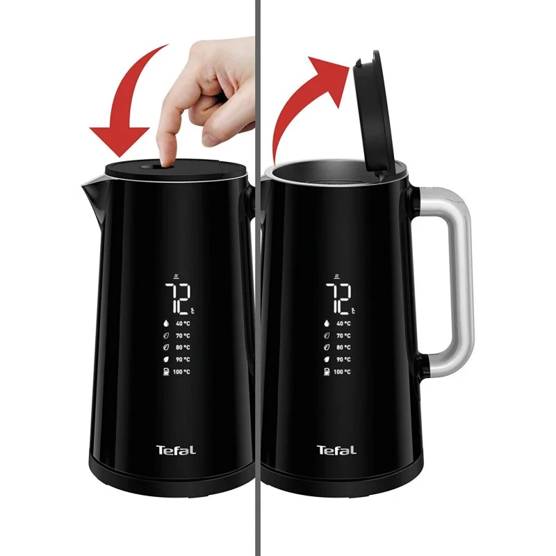 Detalle de Tefal Smart'n Light KO850810 Hervidor Eléctrico 1.7L Negro: temperatura a un clic