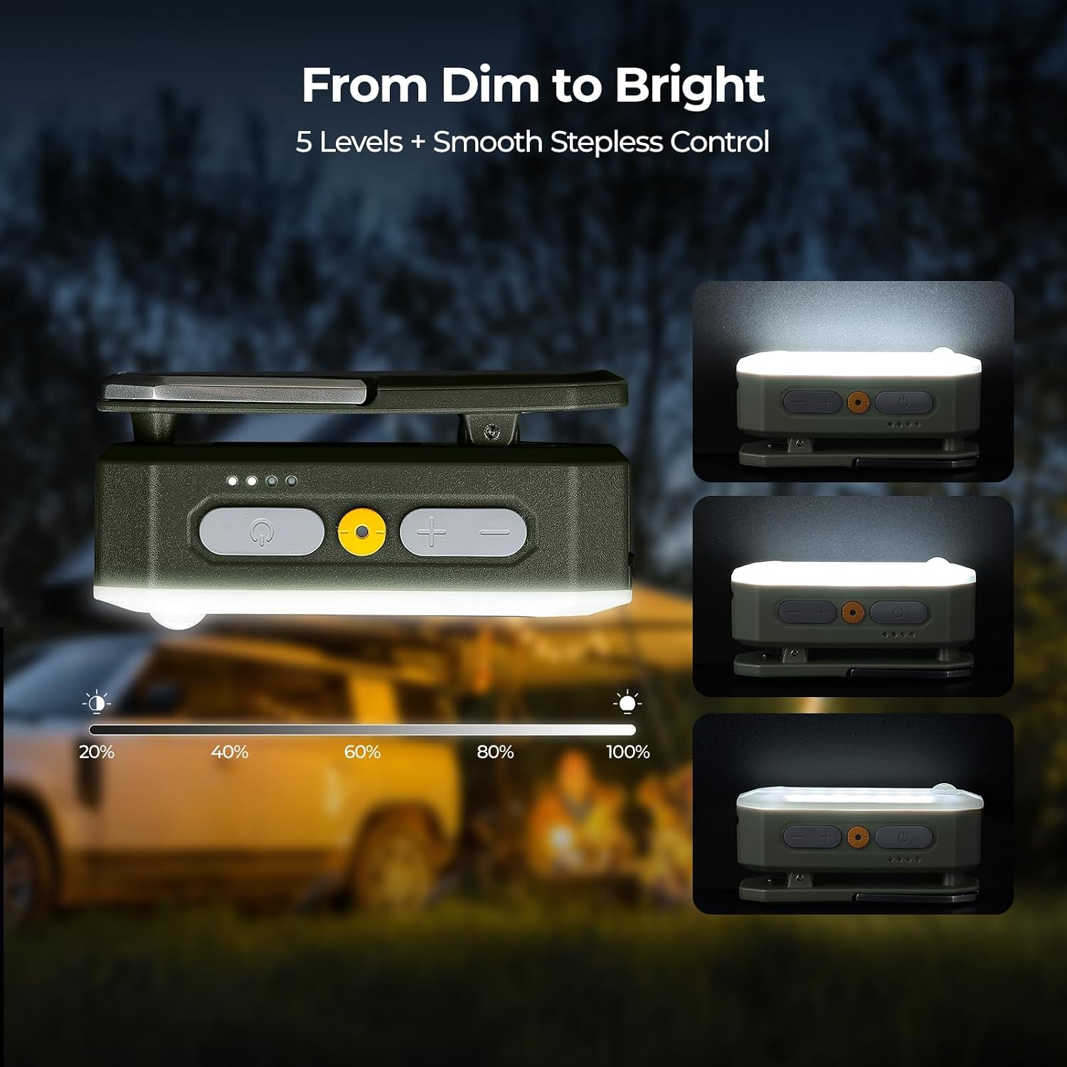 Detalle 2 de BougeRV Camping Light Rechargeable: 3200mAh Bivvy Light with Motion Sensor