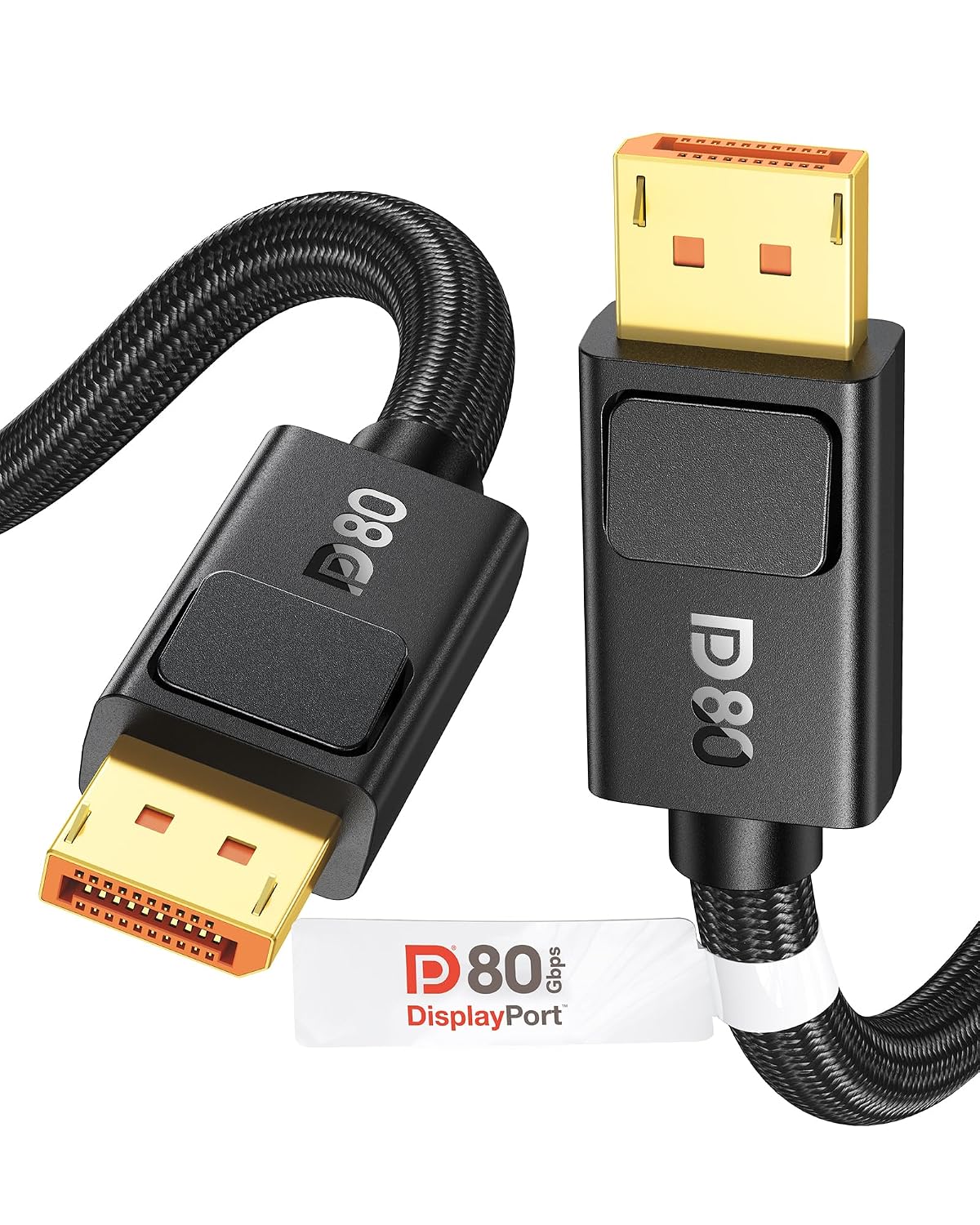 Detalle de Silkland VESA-Certified DisplayPort 2.1 Cable (DP80) 80Gbps, 6.6FT with Secure Latch