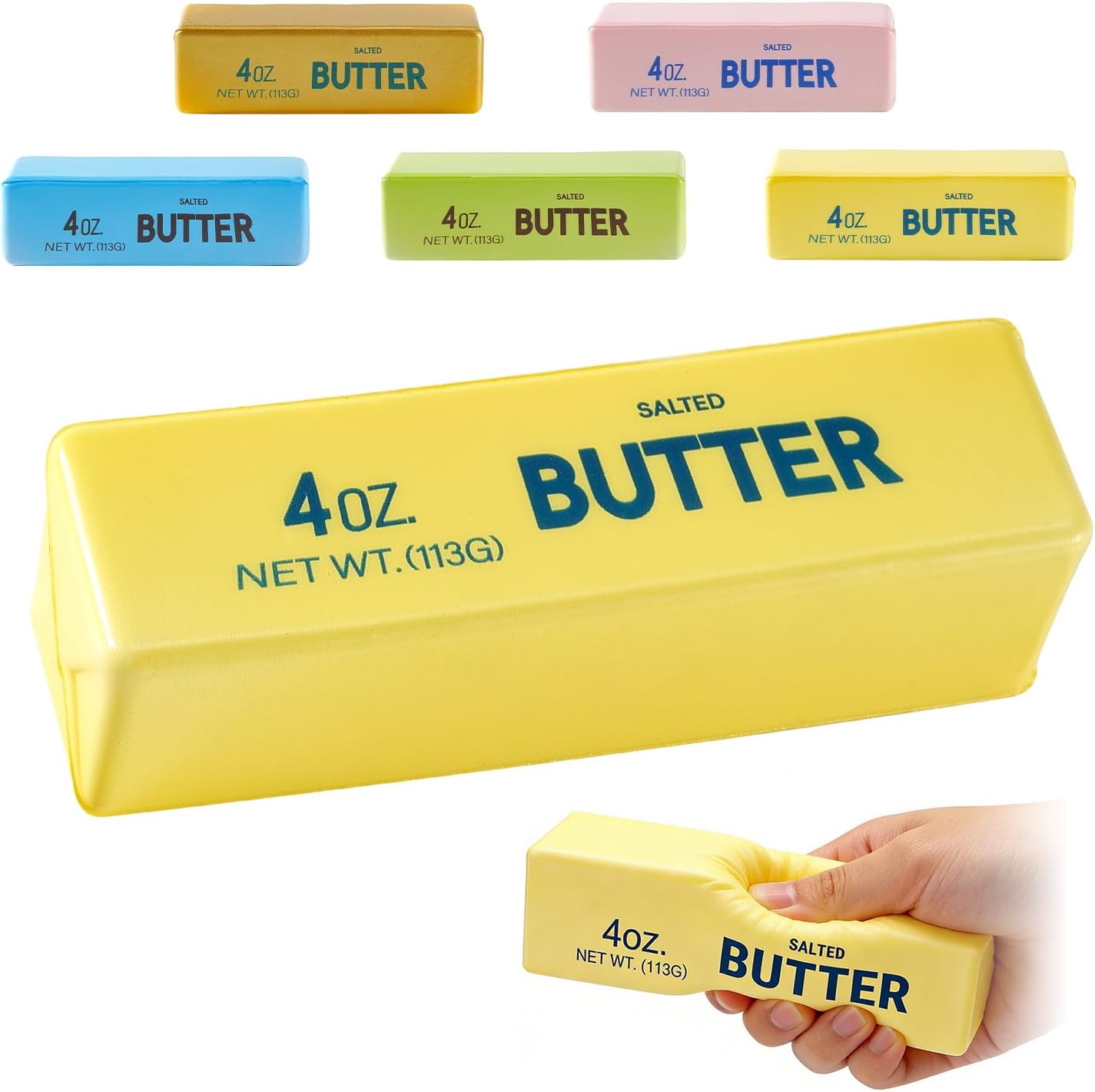 Detalle de XQOQO Butter Squishy: Soft Slow Rising Butter Stick Fidget Toy (Yellow)