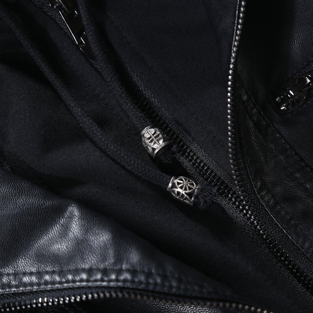 Thumbnail 5 de Tanming Womens Faux Leather Jacket Hooded moto coat