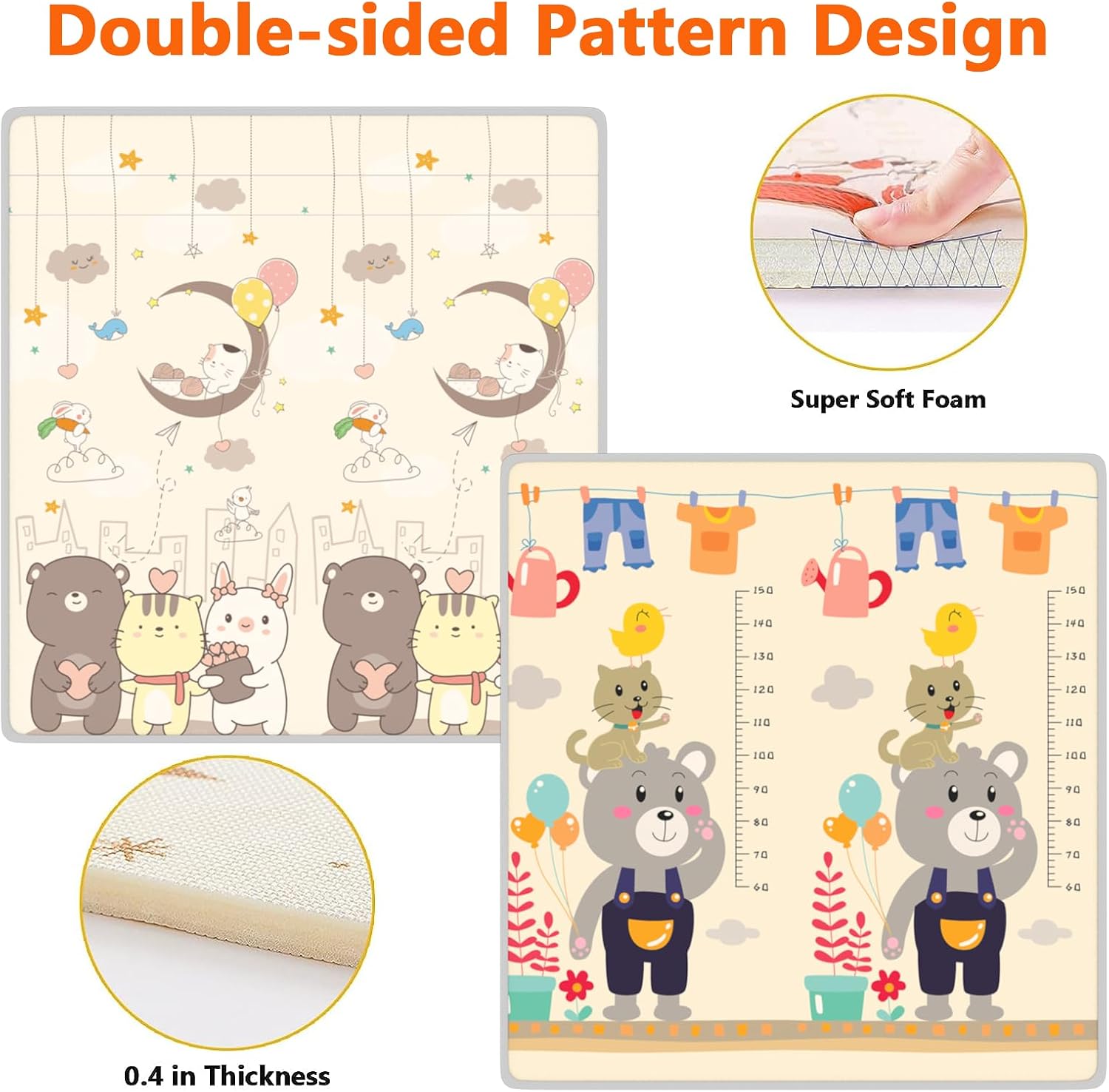 Detalle 1 de colpart Baby Playpen with Mat, 180 x 150 x 65 cm, Mesh Sides
