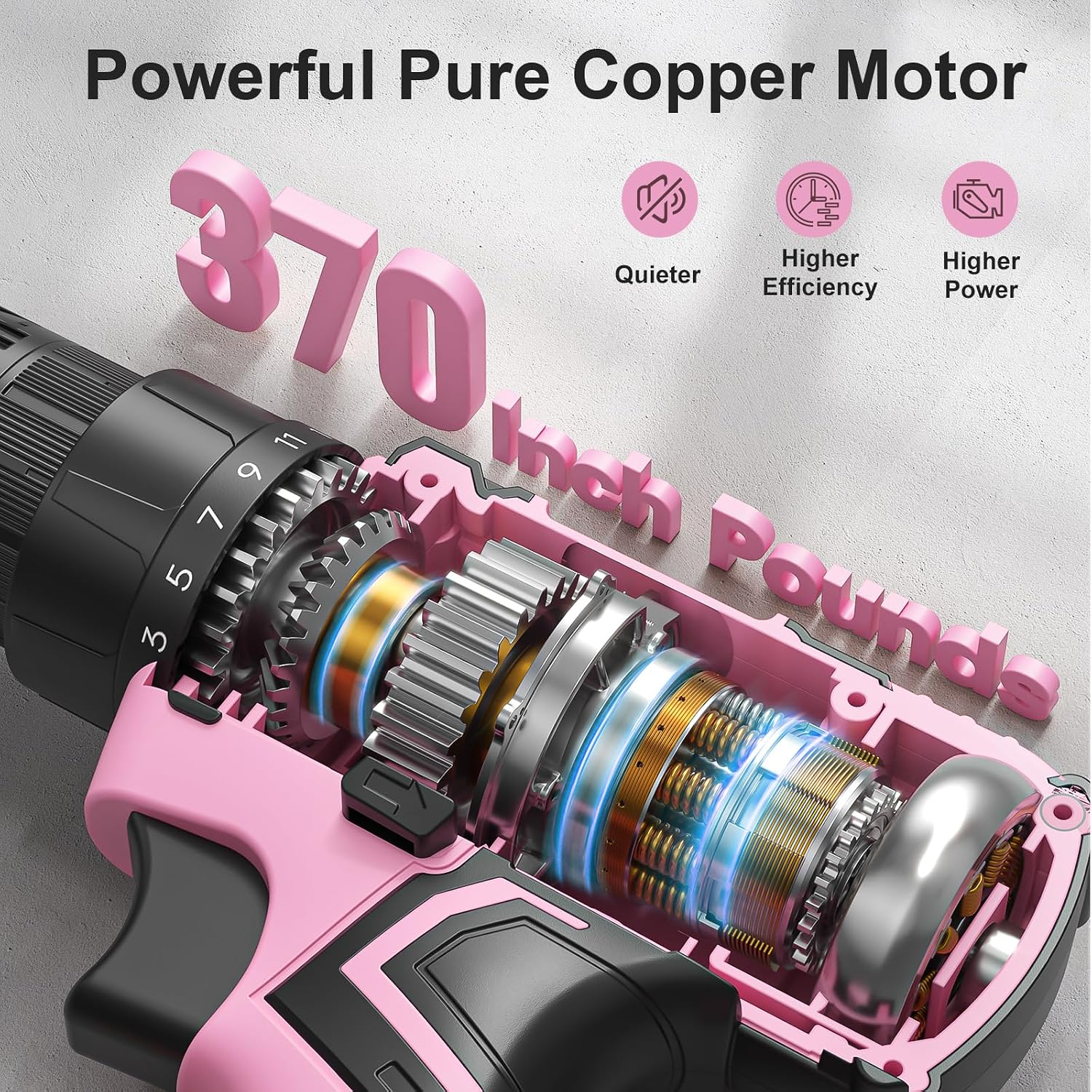 Thumbnail 3 de VIWKO 20V cordless combi drill kit 370 in-lb