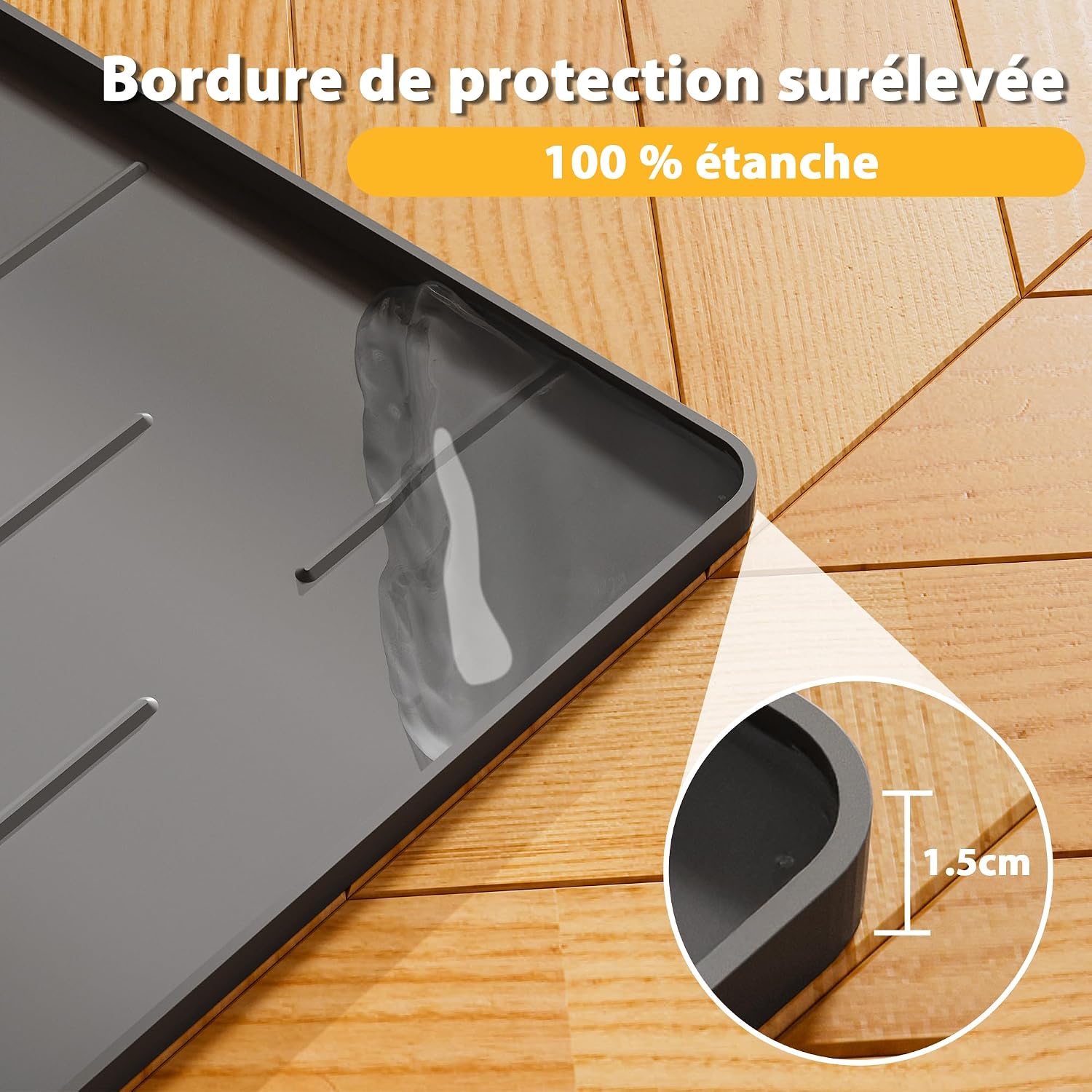Thumbnail 4 de Tapis Litière XXL Pieviev pour Chat – 86x56 cm, Silicone, Anti-Urine, Lavable
