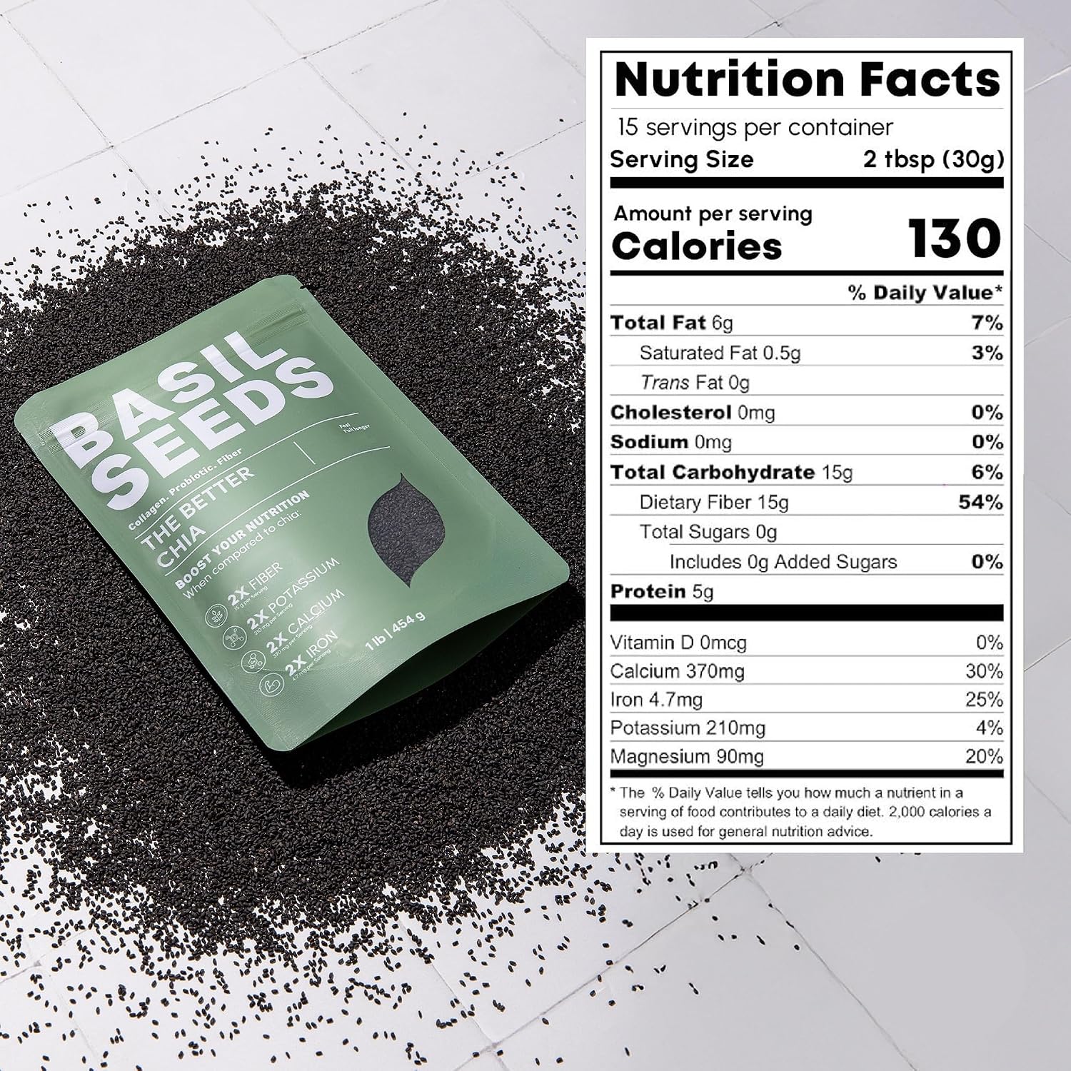 Detalle 2 de Basilia Basil Seeds, 1 lb Bag
