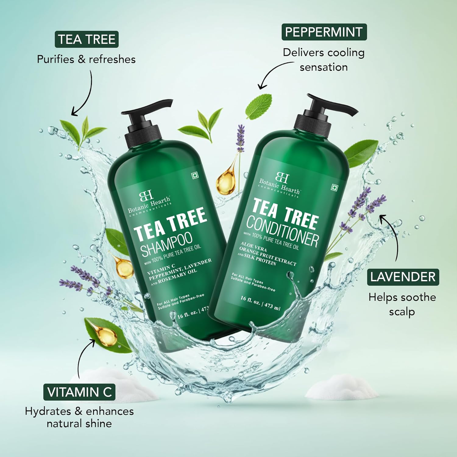 Thumbnail 2 de Botanic Hearth Tea Tree Shampoo and Conditioner Set 16 fl oz