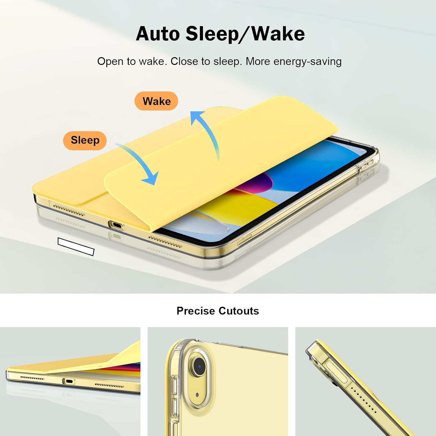 Thumbnail 5 de TiMOVO Case for iPad A16 11th Gen / 10th Gen 10.9in (2022) – Slim Translucent TPU Back with Auto Wake/Sleep