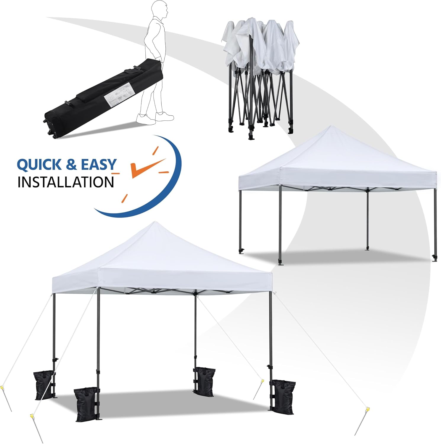 Thumbnail 6 de Yaheetech YThfd40001001 10 x 10 ft Pop-Up Canopy, White, UPF 50+