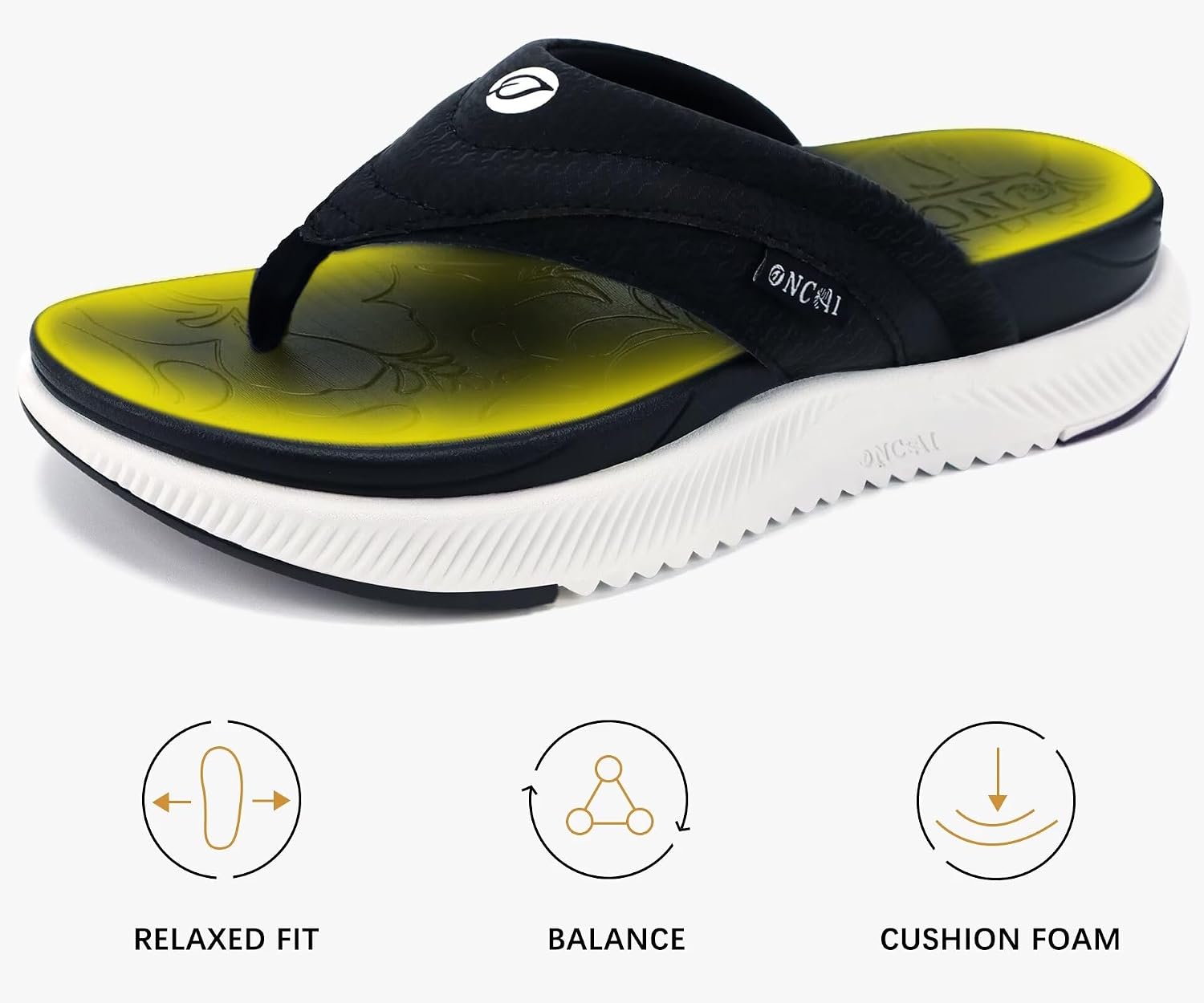Detalle de ONCAI Women's Orthotic Flip Flops with Arch Support 1.2in