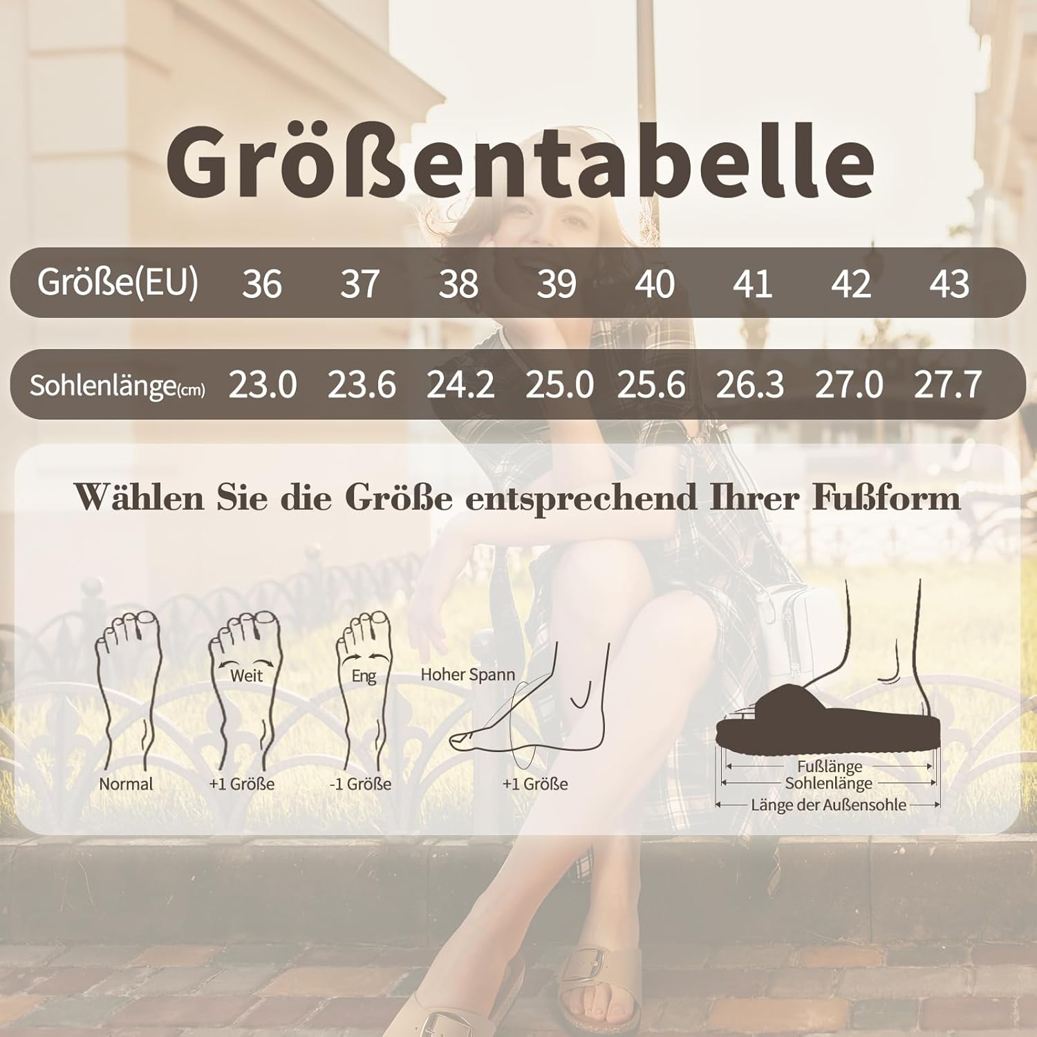 Thumbnail 5 de Torotto Pantoletten & Damen-Sandalen mit verstellbarem Gurt – bequeme Latschen/Hausschuhe mit flachem Absatz
