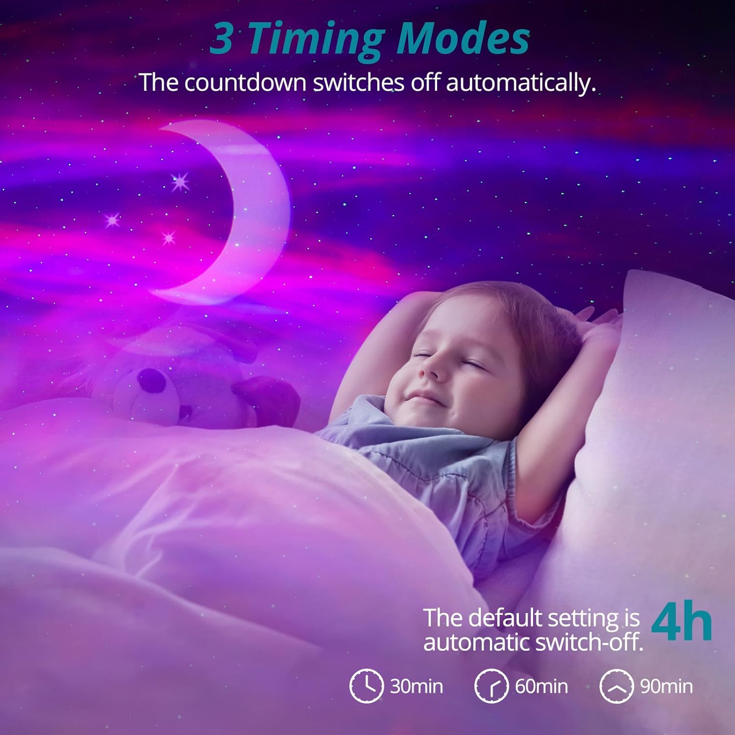 Thumbnail 5 de YGiTK Northern Galaxy Lights Projector night light with timer, remote control, adjustable 360° swivel and speaker