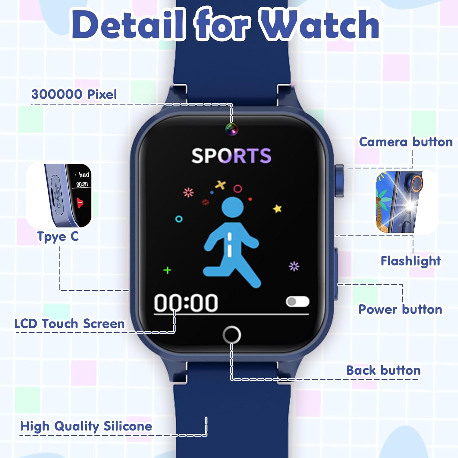 Thumbnail 4 de Kids Smartwatch with 26 Puzzle Games