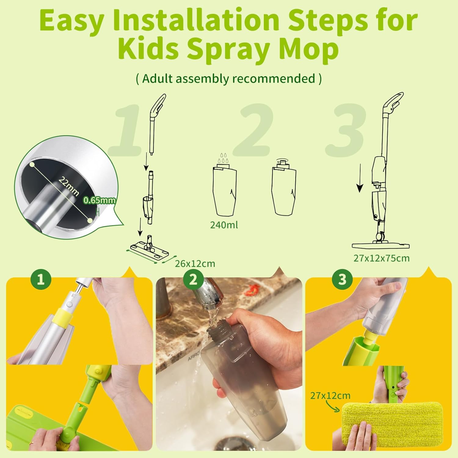 Detalle 2 de Lullulii Kids Spray Mop 1-piece toddler set