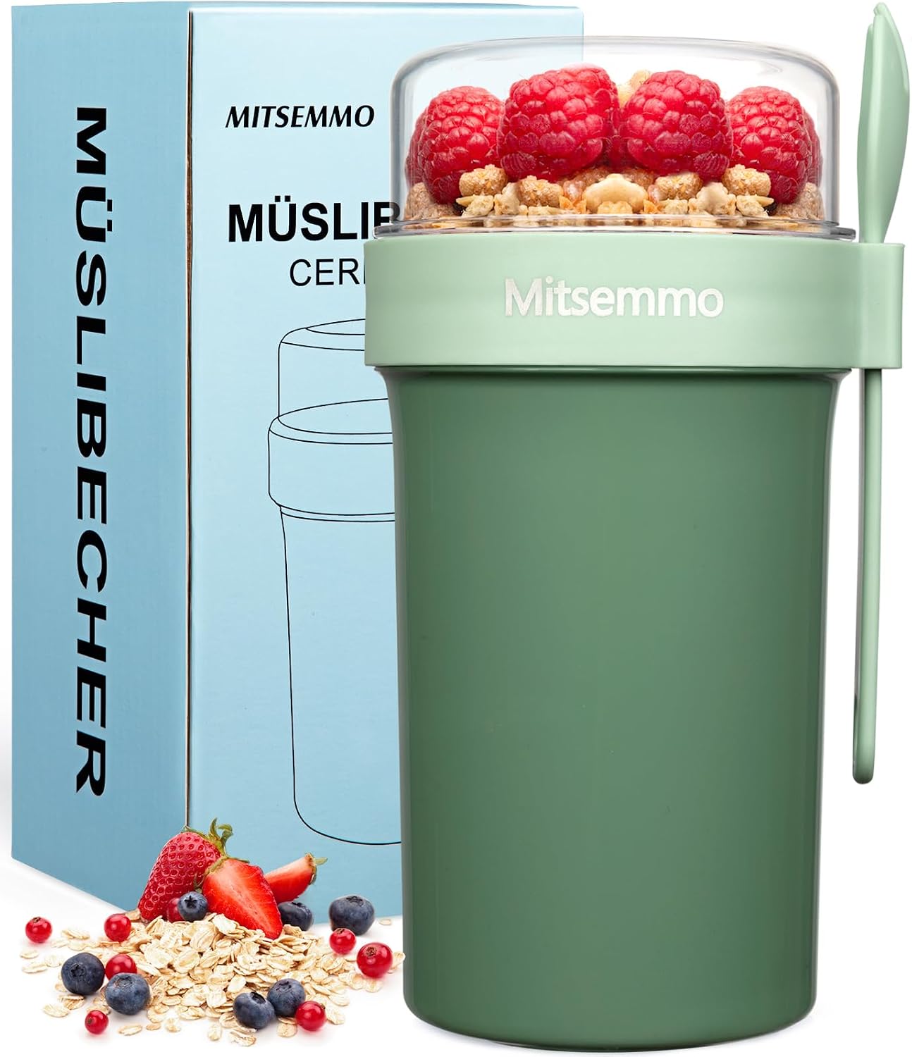 Detalle de Mitsemmo Müslibecher to Go 760ml Grün