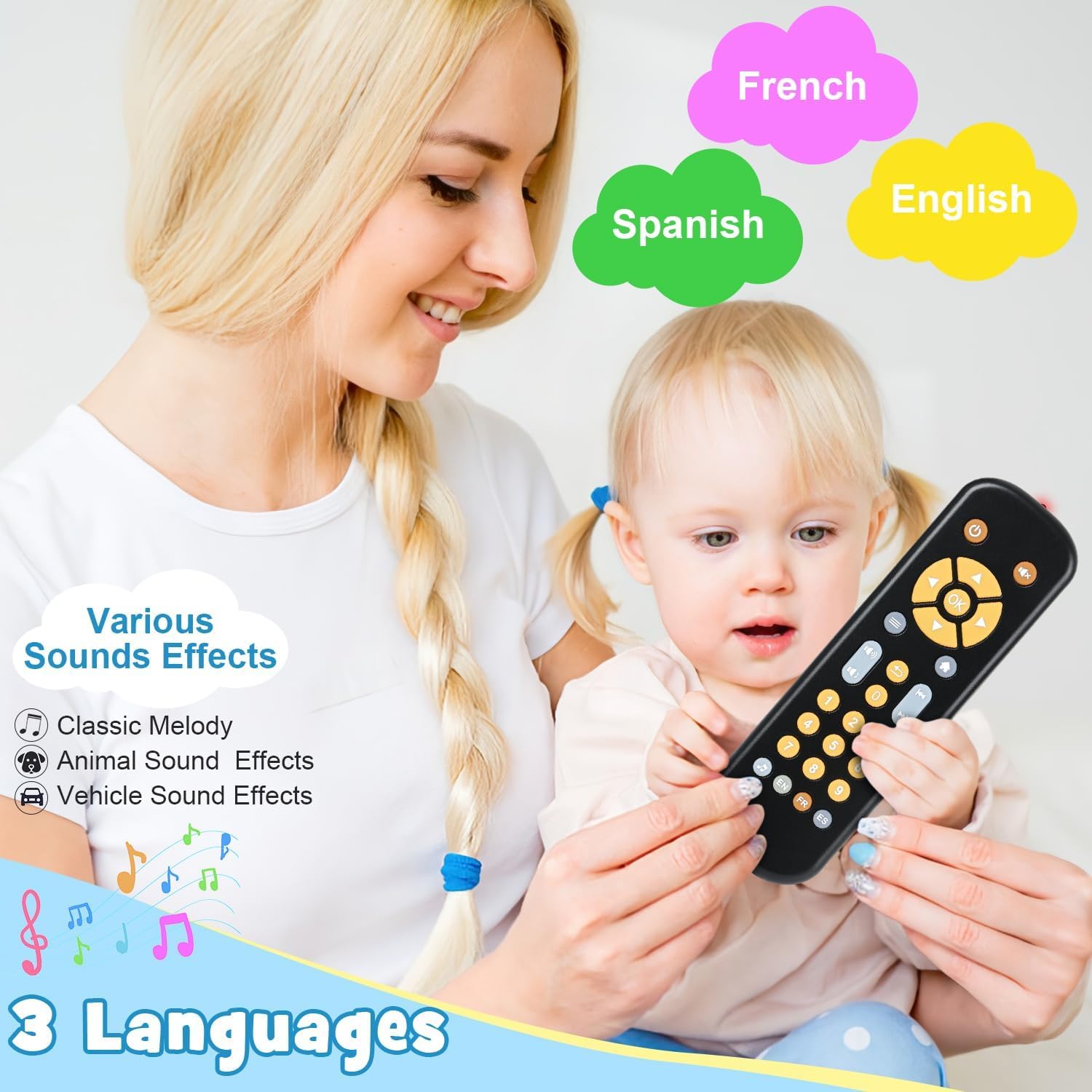 Thumbnail 2 de Bambebe Baby TV Telecomando con Luce e Suono: giocattolo multilingue per bambini dai 6 mesi