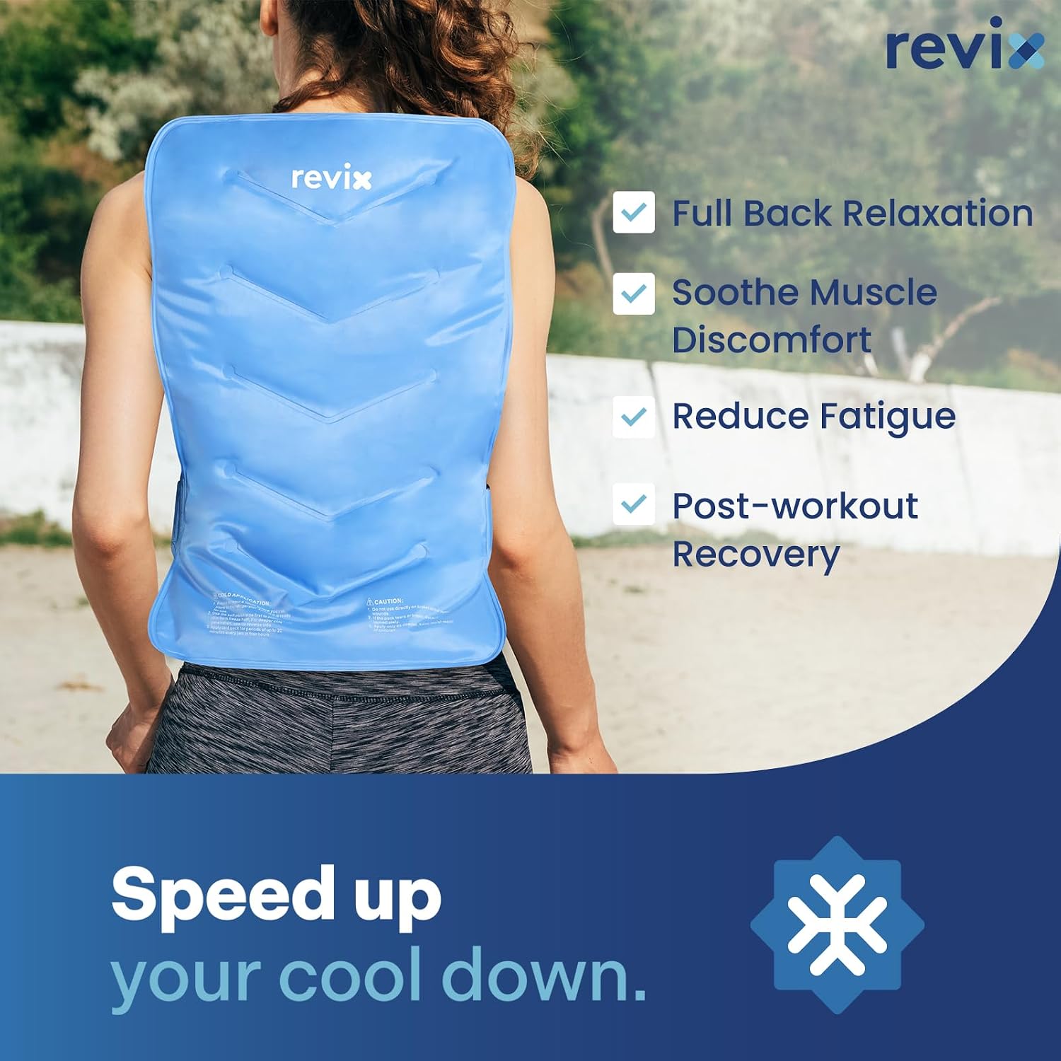 Detalle de REVIX REX119 XXL Full Back Ice Pack Wrap, Flexible 13 x 21-Inch Gel Pack