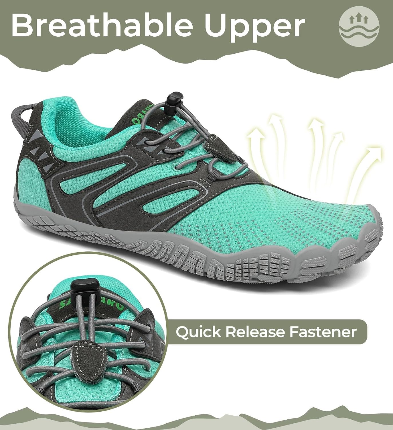 Detalle 1 de SAGUARO Scarpe barefoot trail trekking uomo