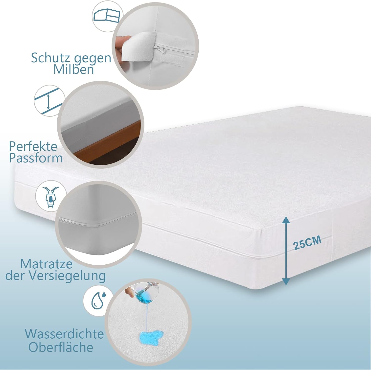 Thumbnail 5 de Bedecor Coprimaterasso singolo 90x200x20 cm impermeabile