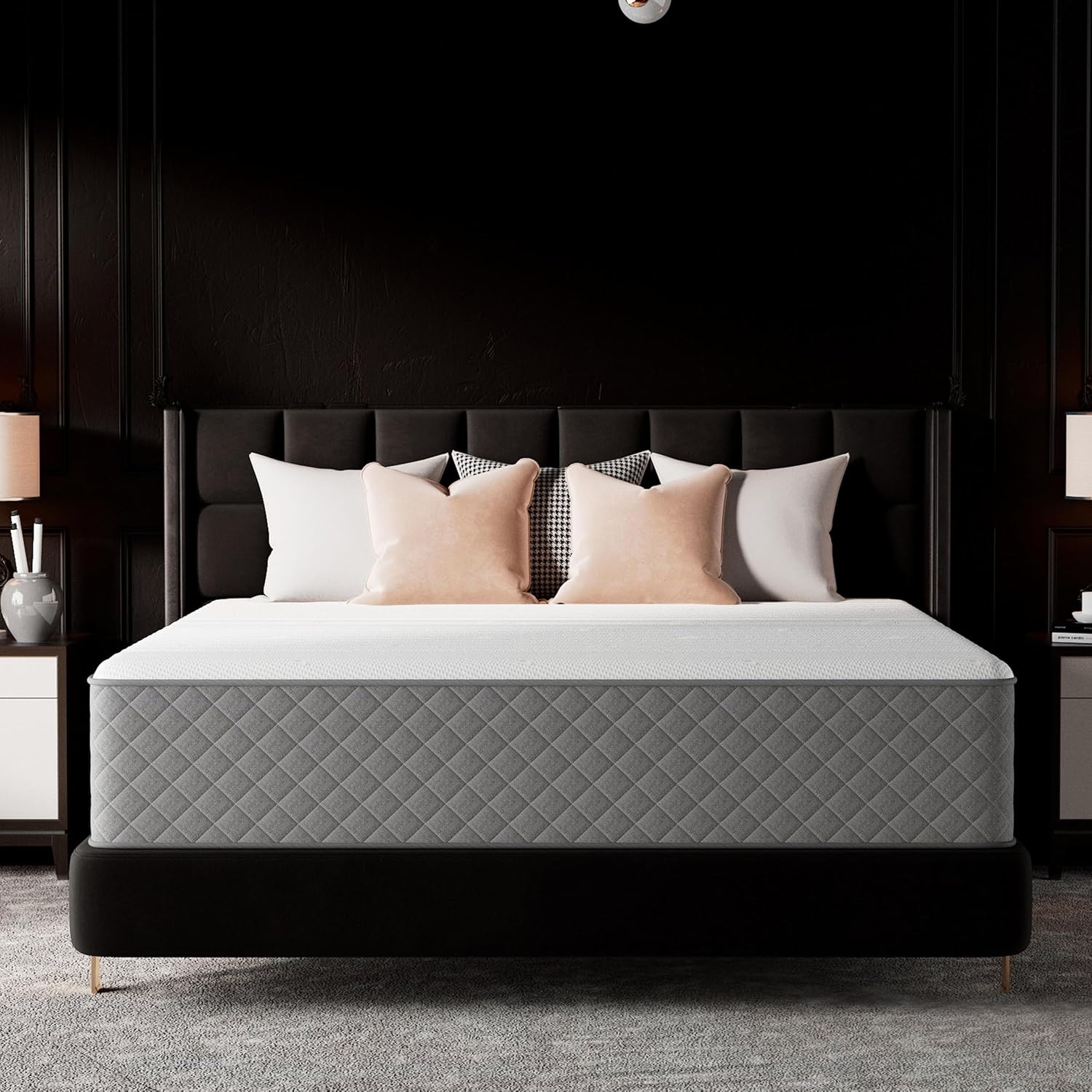 Detalle de PETONOBARA LB12QU-CAJY Queen Hybrid Mattress, 12-Inch Firm Memory Foam