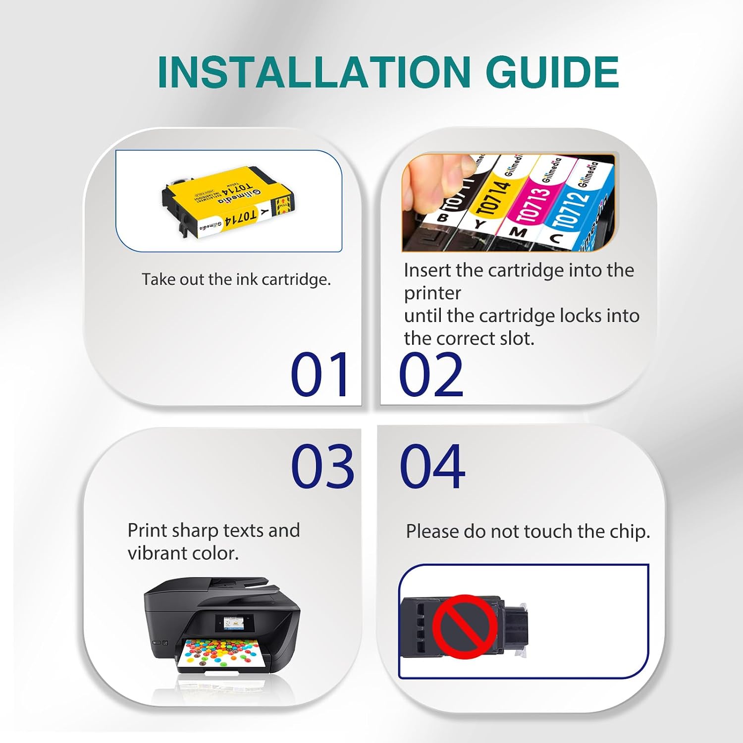 Detalle 2 de GILIMEDIA T0715 12-pack ink cartridges for Epson printers đź–¨