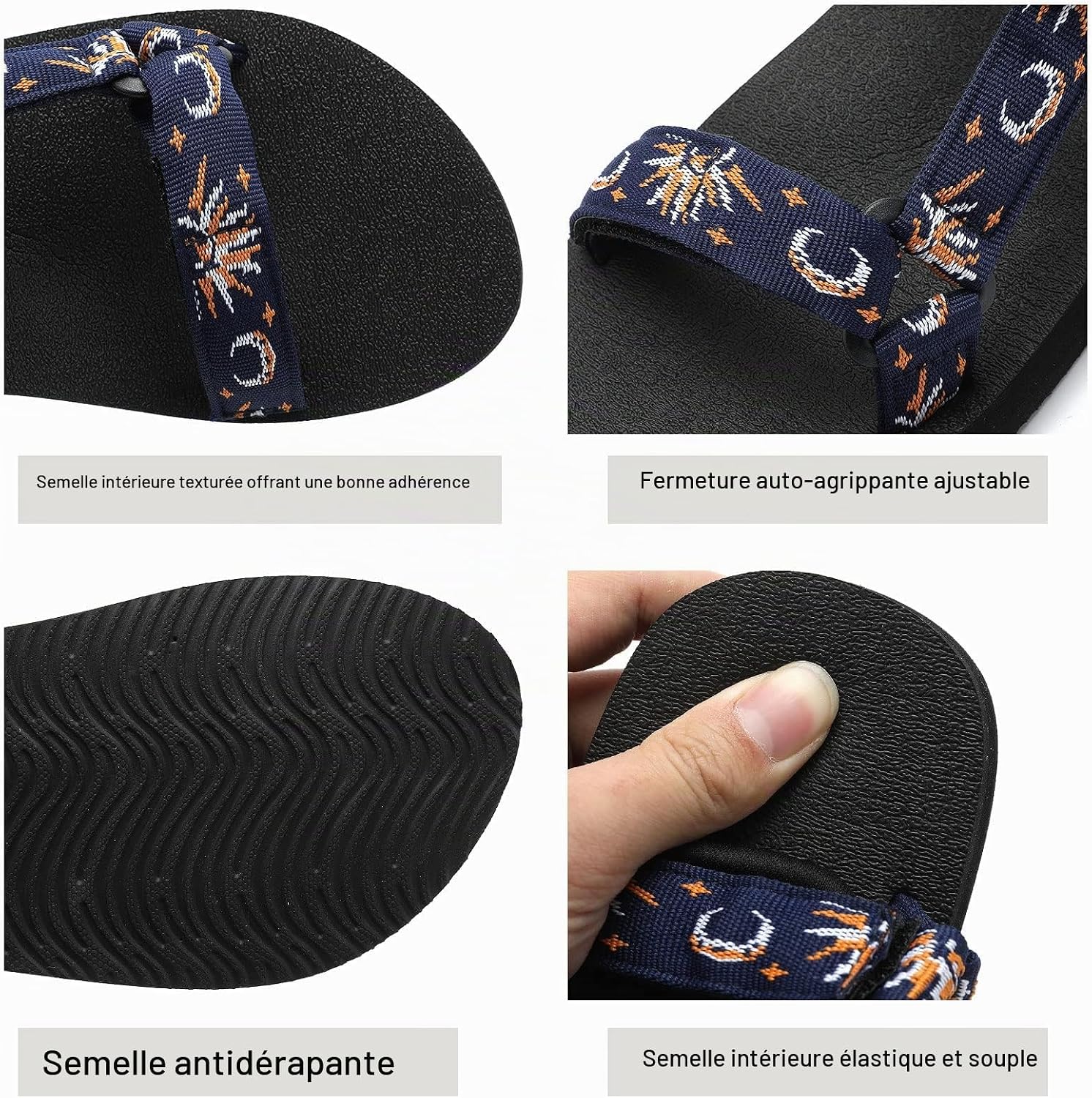 Detalle de OUSIMEN DMS00889US sportsandalen voor dames met voetboogsteun, lichtgewicht