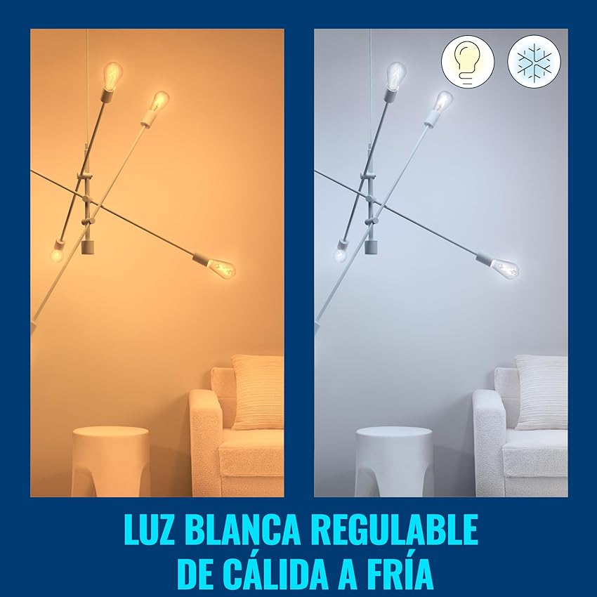 Thumbnail 6 de WiZ Bombilla Filamento LED Wi-Fi E27, Regulable, 2 pack