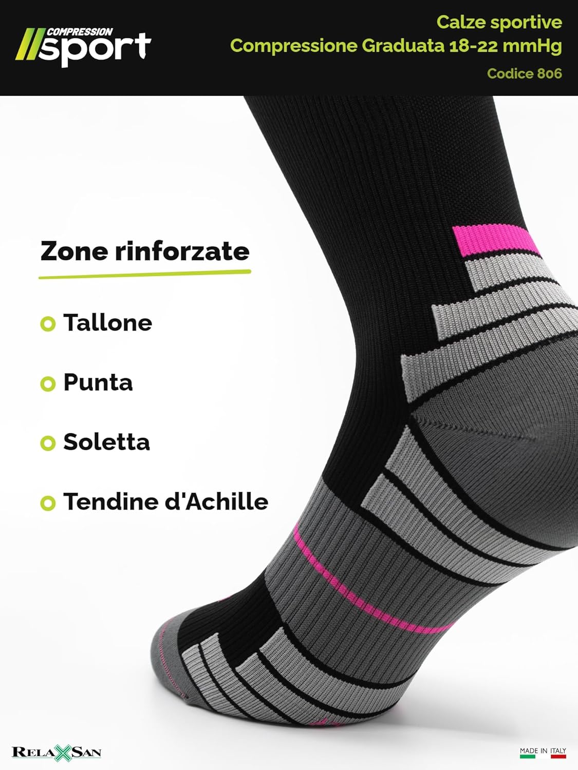 Thumbnail 4 de Relaxsan calze sportive a compressione graduata 18-22 mmHg (uomo e donna) modello 806