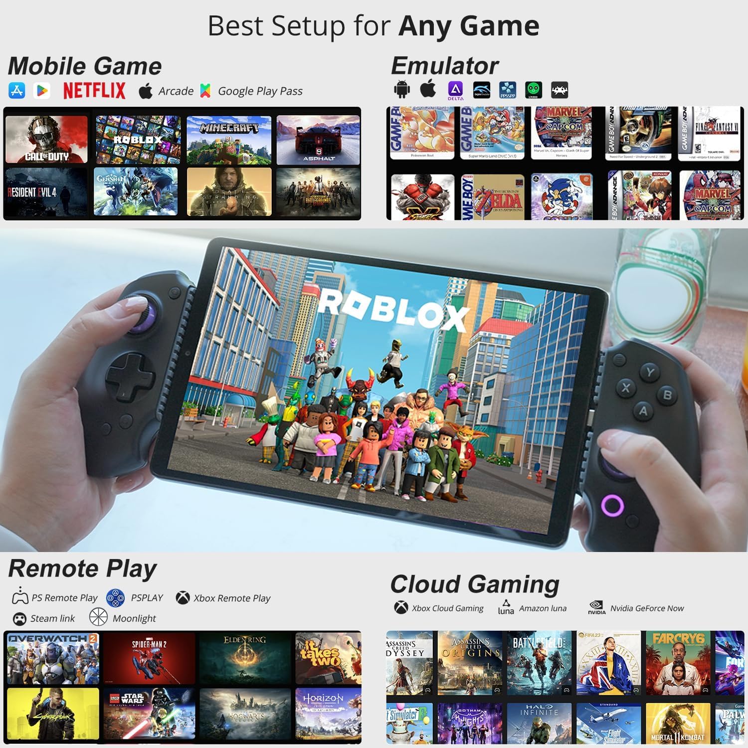 Thumbnail 6 de abxylute S9 Full-Size Gaming Phone Controller for iPhone 15/16, iPad Mini 6/7 and Android – UK Edition