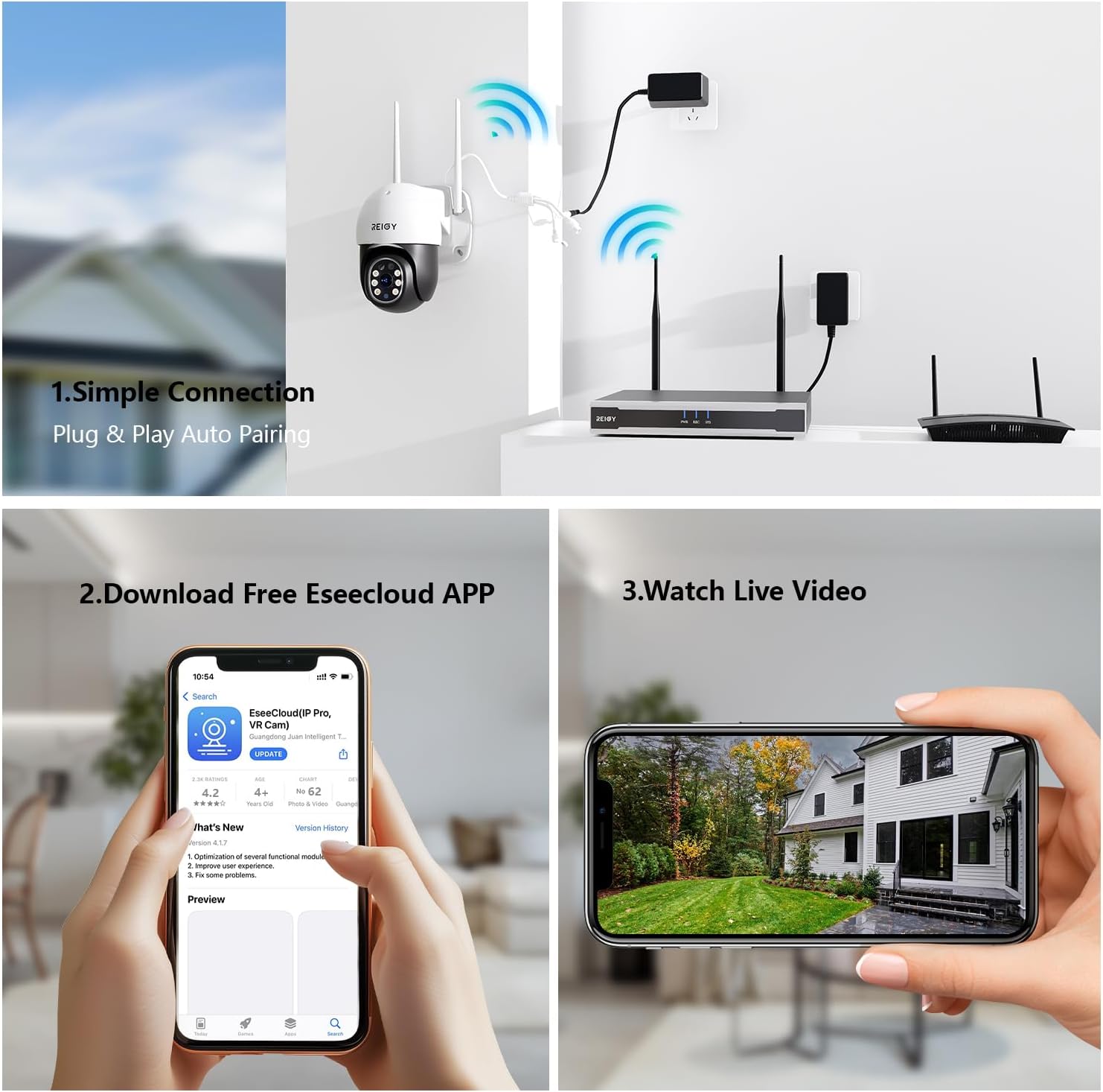 Thumbnail 5 de Kit videosorveglianza WiFi REIGY da 5MP: 16 canali con NVR + 4 telecamere esterne