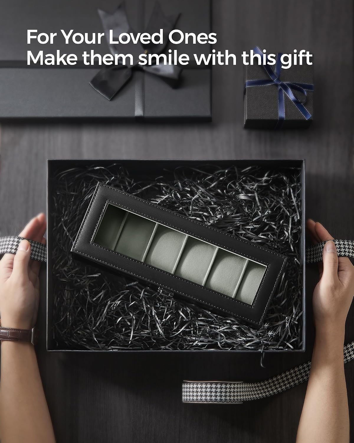 Thumbnail 6 de SONGMICS Watch Box JWB06BK – 6-slot display case with glass lid