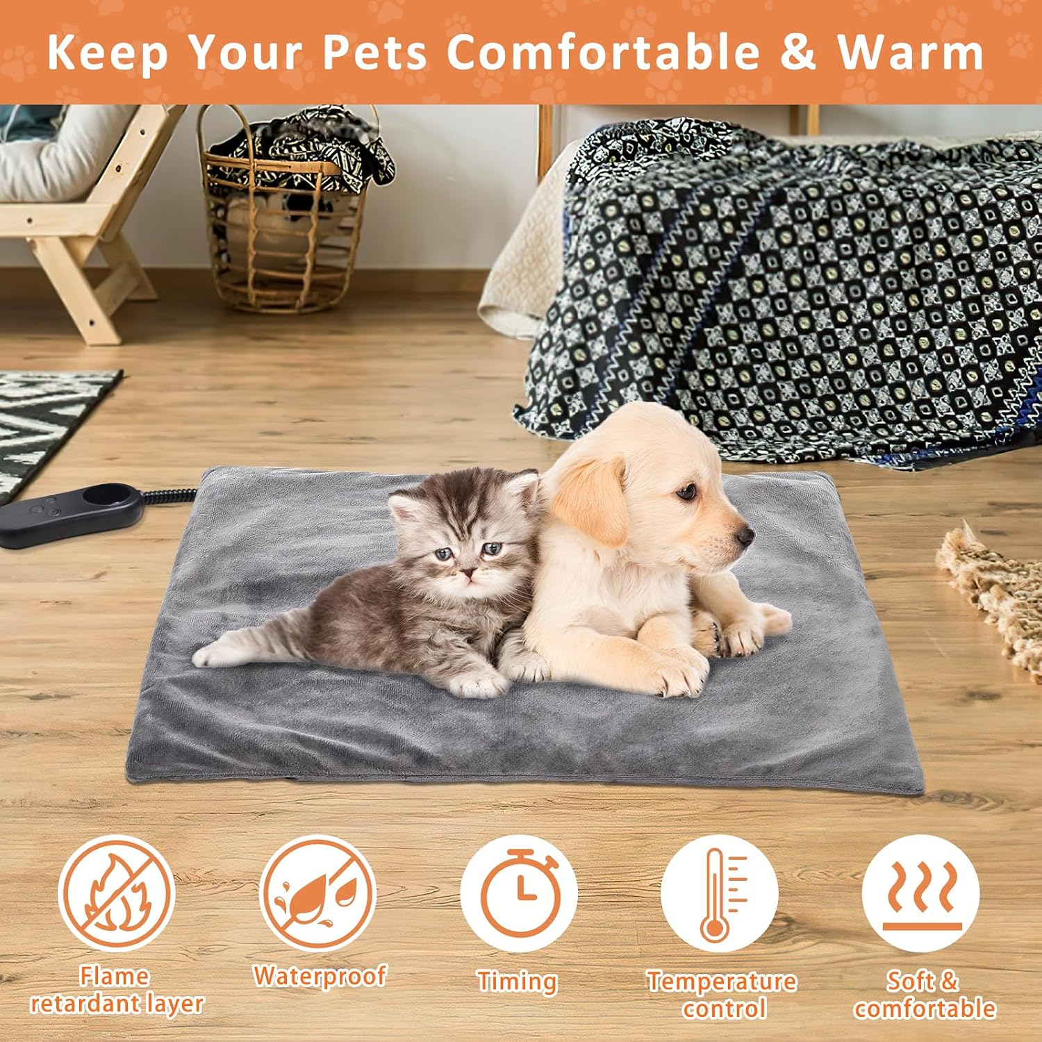 Thumbnail 5 de Cat Heat Pad Electric 45x45cm heating mat with timer 🐾