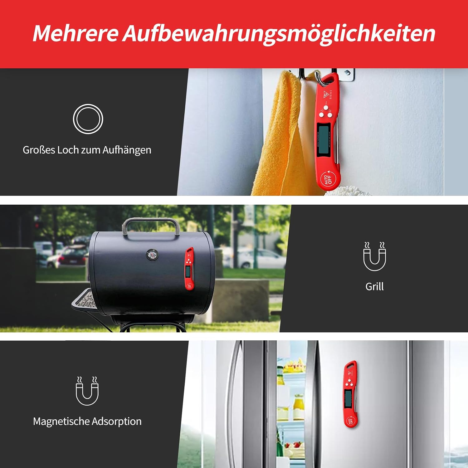 Thumbnail 6 de DOQAUS Grillthermometer mit 3 s Sofortablesen