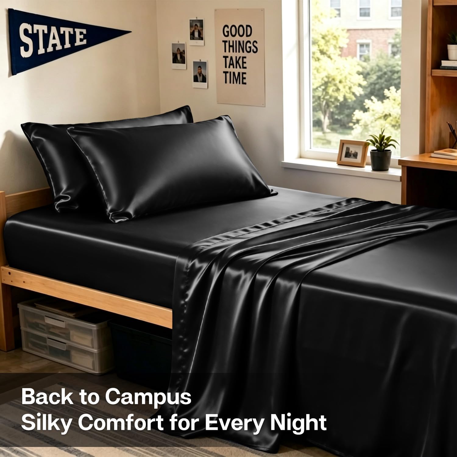 Thumbnail 4 de MR&HM Satin Pillowcase 20x30 Queen 2-Pack
